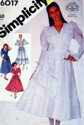 6017 SIMPLICITY  1983 2 PC DRESS SS-LS PEPLUM TOP,  SKIRT, UNDERSKIRT PATTERN 14 OR 12 OR 10 CHOICE uncut